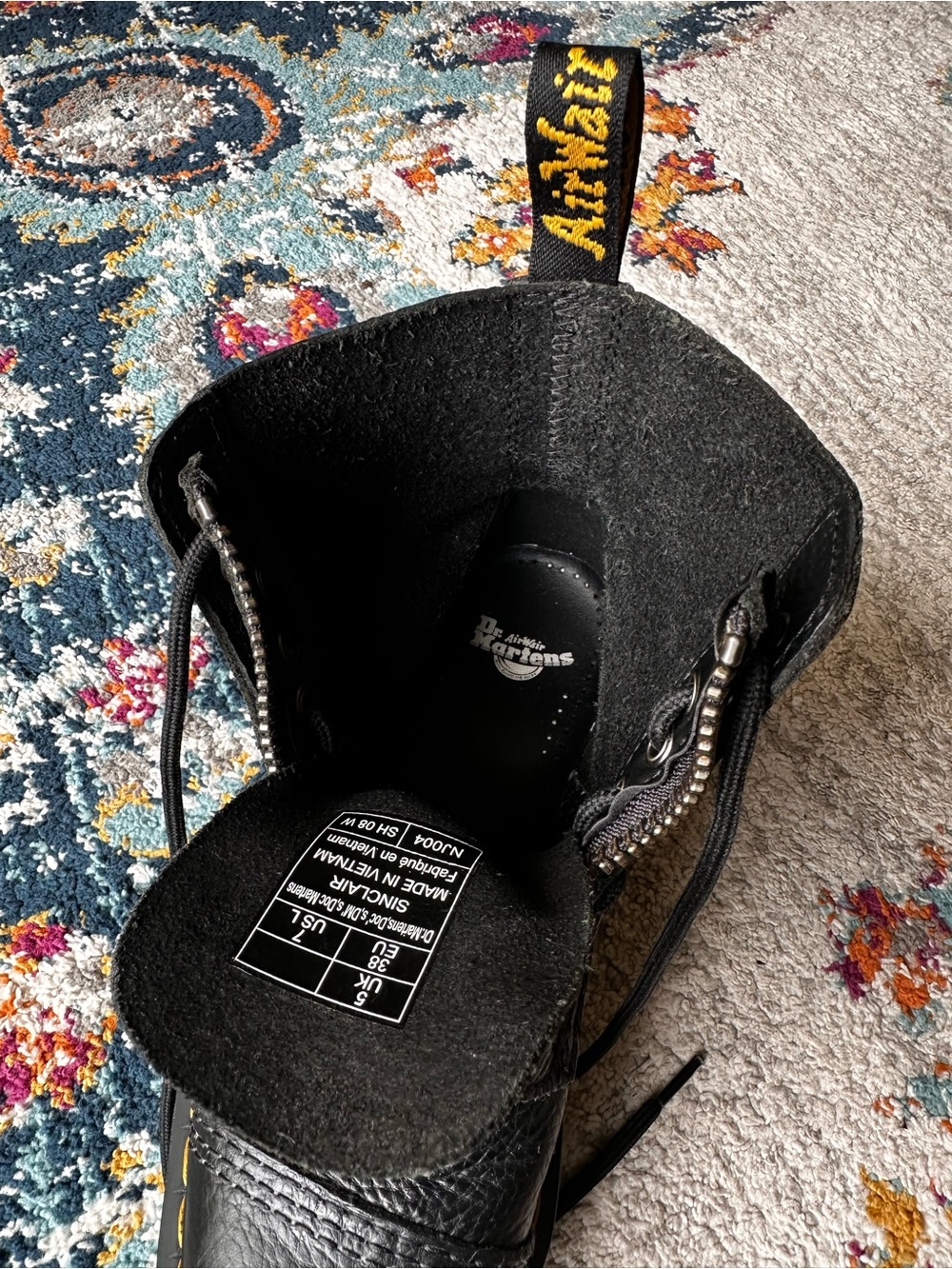 Dr. Martens | Docs SINCLAIR Leather Platform Zip + Lace Up Boots in Black - Picture 12 of 13